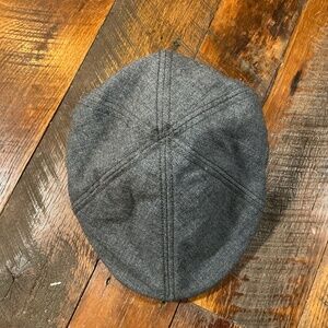 Goorin Bros Gray Wool Blend Newsboy Cap Brown Suede Brim Size Large